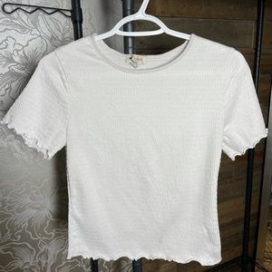 Ruffled White Tee